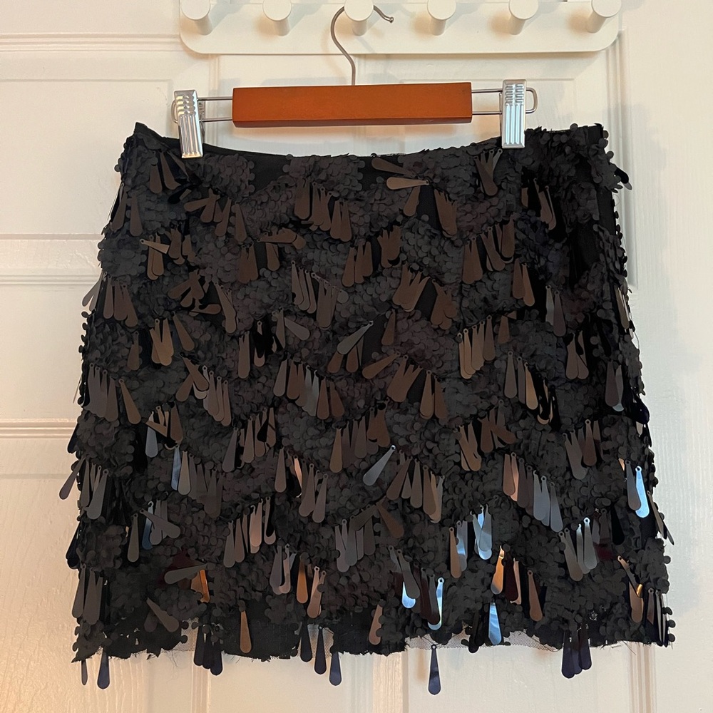 sequins black zara skirt
